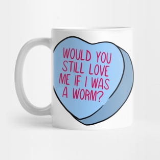 Funny Candy Heart Worm Mug